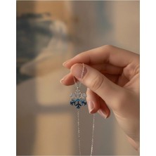 Kar Tanesi Renkli Taşlı Kolye 925 Ayar Gümüş