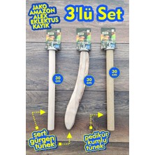 Venty 3'lü Papağan Kafes Tüneği Seti | Kumlu Tünekli | Macaw, Kakadu, Jako, Amazon, Alex, Eklektus, Kayık - M637