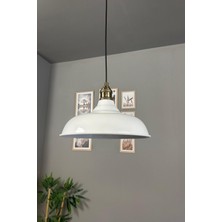 Allians Şık Beyaz Tekli Avize, Lale Detaylı Modern Aydınlatma, Salon ve Otel Için