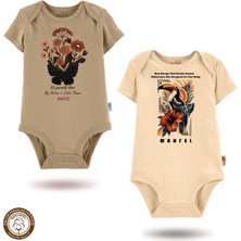 Mahfel %100 Pamuklu Organik Baskılı Çıtçıtlı Bebek Body Zıbın 866-816