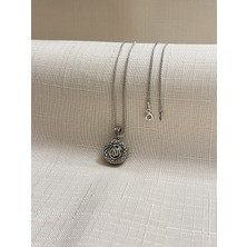 Allah Yazılı Spiga Zincir Cevşen 925 Ayar Gümüş Erkek Olye