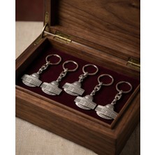 Zaytoon 5\'lu Kubbet-Üs-Sahra\'nın Simgesi Gümüş Renkli Tasarımlı Metal Anahtarlık A300011-05