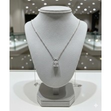 Kare Tektaş Kolye 925 Ayar Gümüş