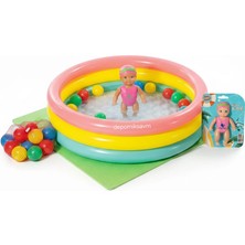 Depomiks Intex 86X25 cm Havuz + Kurmalı Yüzen Bebek + 28 Havuz Topu