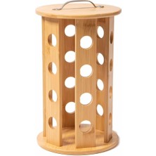 Braventa Collection Bambu Ayaklı Kapsül Kahve Standı Organizer – Geniş Depolama Kapasiteli, Doğal Ahşap Malzemeden Şık V