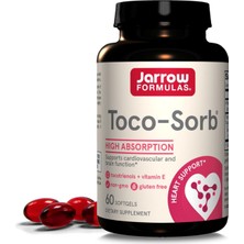 Jarrow Formulas Toco-Sorb Cardiovascular And Brain Function Support,high Absorption Formul, Tocotrienol-Tocopherol Complex And Vitamin E, 60 Softgels.