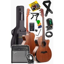Hype Store M450-EQ-50AMP Masif Ağaç 50W Amfili Elektro Akustik Gitar Seti Üst Segment
