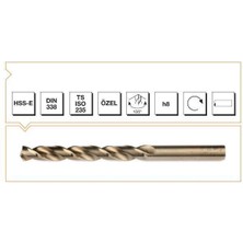 Epilons Mey Ithalat® Makina Takım Hss-E Altın Seri Inox Delme Matkap Ucu 6 mm