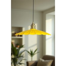 Allians Modern Sarı Metal Lale Tasarımlı Büyük Avize, Şık Sarkıt Aydınlatma