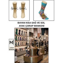 Yerli Üretim Yüksek Kalite Polyester Bayan Sol ve Sağ Ayak Kısa Çorap Mankeni (Çift)
