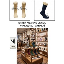 Manken İstanbul Yerli Üretim Yüksek Kalite Polyester Erkek Sol ve Sağ Ayak Kısa Çorap Mankeni (Çift)
