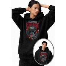 Fuddy Moda Unisex Oversize Killswitch Engage Disarm The Descent Baskılı Kapüşonlu Rock Band Sweatshirt