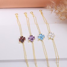 Doğum Taşlı Yonca Bileklik – Şans ve Zarafetin Simgesi