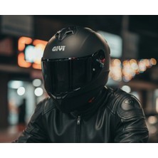 Givi 50.x Mat Siyah Kapalı Motosiklet Kaskı Spectra Siyah Camlı