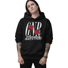 Fuddy Moda Unisex Guns N Roses Gnr Baskılı Kapüşonlu Sweatshirt, Oversize Rock Band Temalı Hoodie