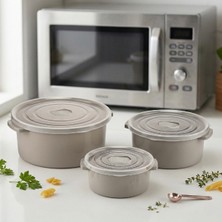 DS LLC Ieg™ 3'lü Yuvarlak Mikrodalga Saklama Kabı Seti DCLLS-RSTK345