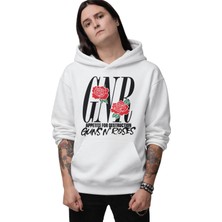 Fuddy Moda Unisex Guns N Roses Gnr Baskılı Kapüşonlu Sweatshirt, Oversize Rock Band Temalı Hoodie