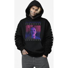 Fuddy Moda Unisex Falling In Reverse Kol Baskılı Kapüşonlu Sweatshirt, Oversize Rock Band Temalı Hoodie