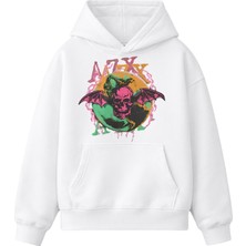 Fuddy Moda Unisex Renkli Avenged Sevenfold Baskılı Kapüşonlu Sweatshirt, Oversize Rock Band Temalı Hoodie