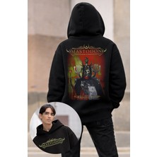 Fuddy Moda Unisex Mastodon Sırt Baskılı Kapüşonlu Sweatshirt, Oversize Rock Band Temalı Hoodie