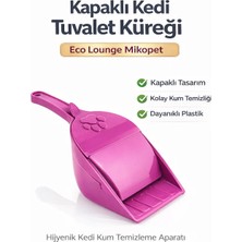 Eco Lounge Mikopet Kapaklı Kedi Tuvalet Küreği | Kedi Kumu Temizleme Küreği, Pratik Kum Eleme ve Temizleme Aparatı