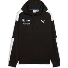 Puma Bmw M Motorsport Erkek Geniş Kesim Kapüşonlu Sweatshirt Düz Desen Puma Black