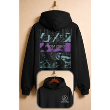 Fuddy Moda Unisex Linkin Park From Zero Sırt Baskılı Kapüşonlu Sweatshirt, Oversize Rock Band Temalı Hoodie