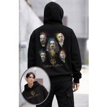 Fuddy Moda Unisex Dream Theater Sırt Baskılı Kapüşonlu Sweatshirt, Oversize Rock Band Temalı Hoodie