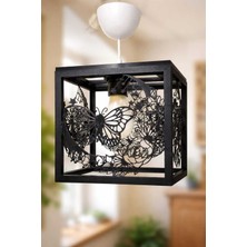 Allians 3D Kelebek Desenli Modern Lazer Kesim Sarkıt Avize, Salon ve Mutfak Aydınlatması