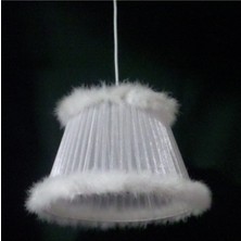 Allians Beyaz Tüylü Çocuk Odası Avizesi, 35 Cm, Şık ve Modern Tasarım