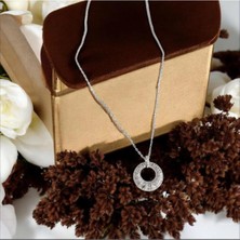 Rafiel Modern Işıltı: Baget ve Yuvarlak Zirkon Taşlı Halka Çelik Kolye