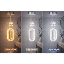 Allians Krom Kristal Sarkıt 3 Renk LED Avize, Şık ve Modern Aydınlatma Seçeneği