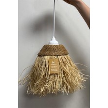 Allians Bohem Tarz Avize, Hasır Jüt Rafya Model, Otel ve Kafe Için Şık Aydınlatma