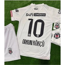 Alaturka Mix Bêşiktâş,/ 25-26 Yeni Sezon Orkun Kökçü //10 Çocuk Futbol Forması 4'lü Set - Deplasman Beyaz