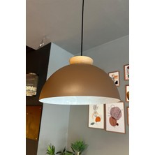 Allians Sütlü Kahve Avize, Ahşap Sarkıt, Salon ve Kafe Için Dekoratif Aydınlatma