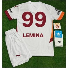 Alaturka Mix 5-Yıldızlı Galatâsarây./ Mario Lemina / 2024/25 Deplasman Beyaz Yeni Sezon Çocuk Forması 4'lü Set