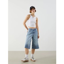 Lc Waikiki Yeni Sezon Bermuda Fit Kadın Jean Şortolon