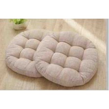 Ayzen Home 2li Pofidik Yuvarlak Meditasyon Minderi Oturma Yastığı Oyun Minderi 50CM x 50CM X7CM