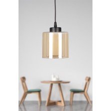 Allians Şık Siyah Bal Çift Camlı Tekli Avize, Modern ve Zarif Tasarım