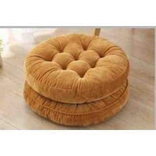 Ayzen Home 2li Pofidik Yuvarlak Meditasyon Minderi Oturma Yastığı Oyun Minderi 50CM x 50CM X7CM