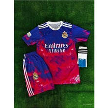 Alaturka Mix 2024/25 R./madrid Yeni Sezon Dalgalı Konsept Cr/7 Ronaldo Baskılı Özel Tasarım Çocuk Forması Kırmızı