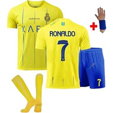 Alaturka Mix Al-Nassr 2026 Ronaldo Sarı Çocuk Forması Şort Çorap Bileklik Hediyeli