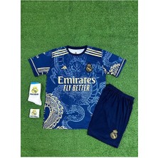 Alaturka Mix Real/madrid Cristiano Ronaldo /7 Lacivert Dragon Desenli Çocuk Forması 4'lü Set (Armalı)