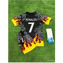 Alaturka Mix Özel Tasarım Cr 7 Alevli Desenli Mpape Forması 4 Lü Set