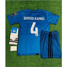Alaturka Mix Real./.madrid 2017/18 #4 Sergio Ramos Turkuaz Çocuk Forması 4'lü Set