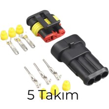 İTHAL Super Seal Konnektör Takım - Erkek/dişi (3 Pin) (5 Takım)