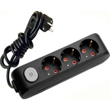 Allians Viko Multilet Siyah Üçlü Priz Anahtarlı Kablo, 5 Metre