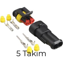 İTHAL Super Seal Konnektör Takım - Erkek/dişi (2 Pin) (5 Takım)