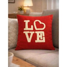 Ps Studio Handmade El Işlemeli Punch Love Yazılı Kırlent Kılıfı