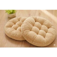 Ayzen Home 2li Pofidik Yuvarlak Meditasyon Minderi Oturma Yastığı Oyun Minderi 50CM x 50CM X7CM